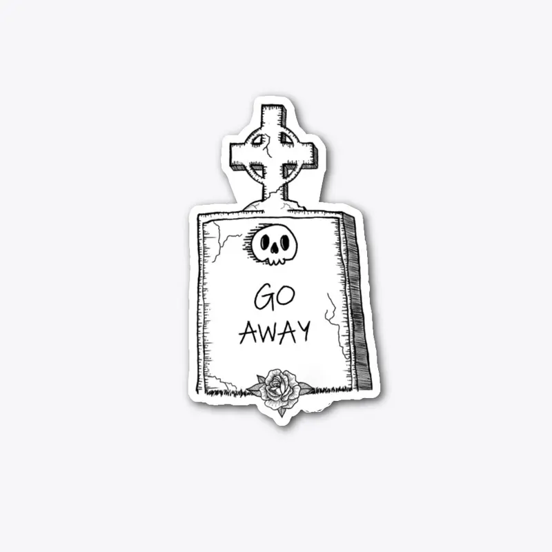 Go Away Gravestone Sticker