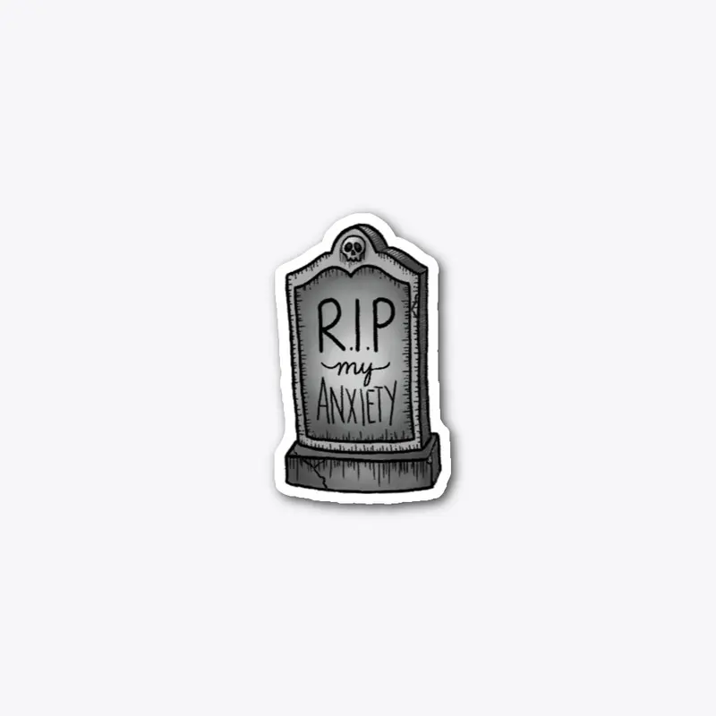 Gravestone Anxiety Sticker